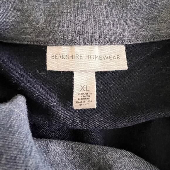Berkshire Homewear French Terry Sleep Shirt Gray Button Front XL New - Picture 9 of 10